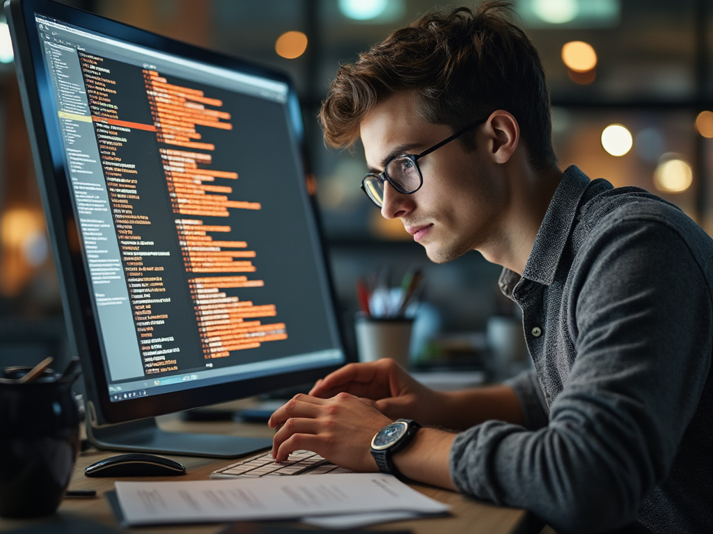 a photo of a young man around his computer, writing and looking at a list of 2010's milestones