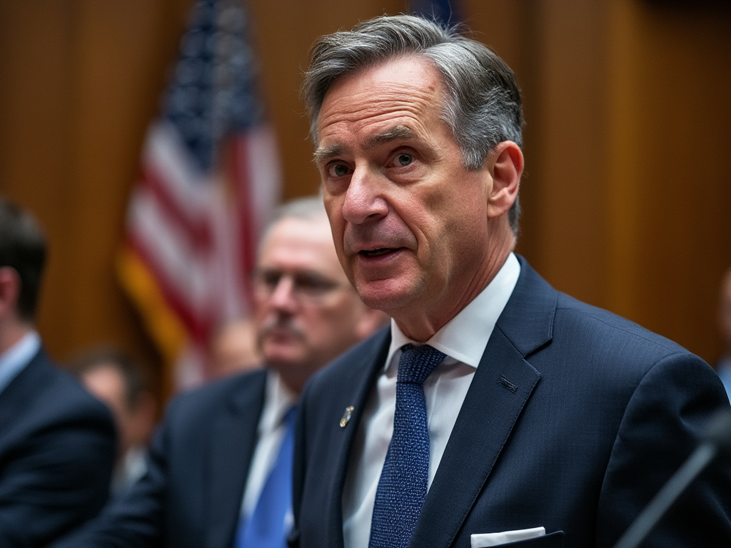 a politician being talked to in the background of a court