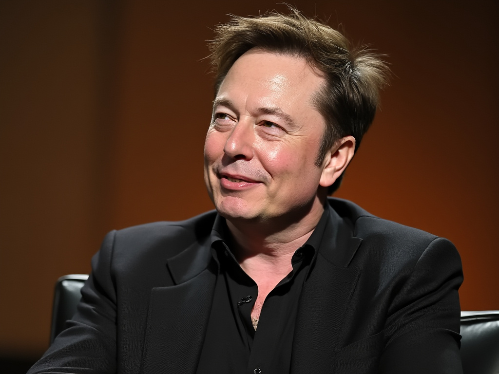 a photo of Elon Musk in a 2007 Brazilian interview with an overexposed brown background