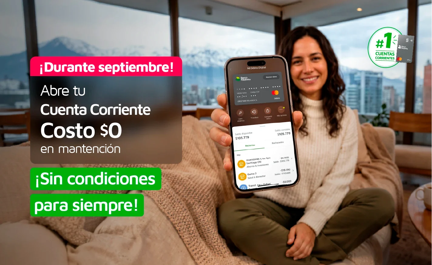 Abre tu Cuenta Corriente Costo $0 en mantención