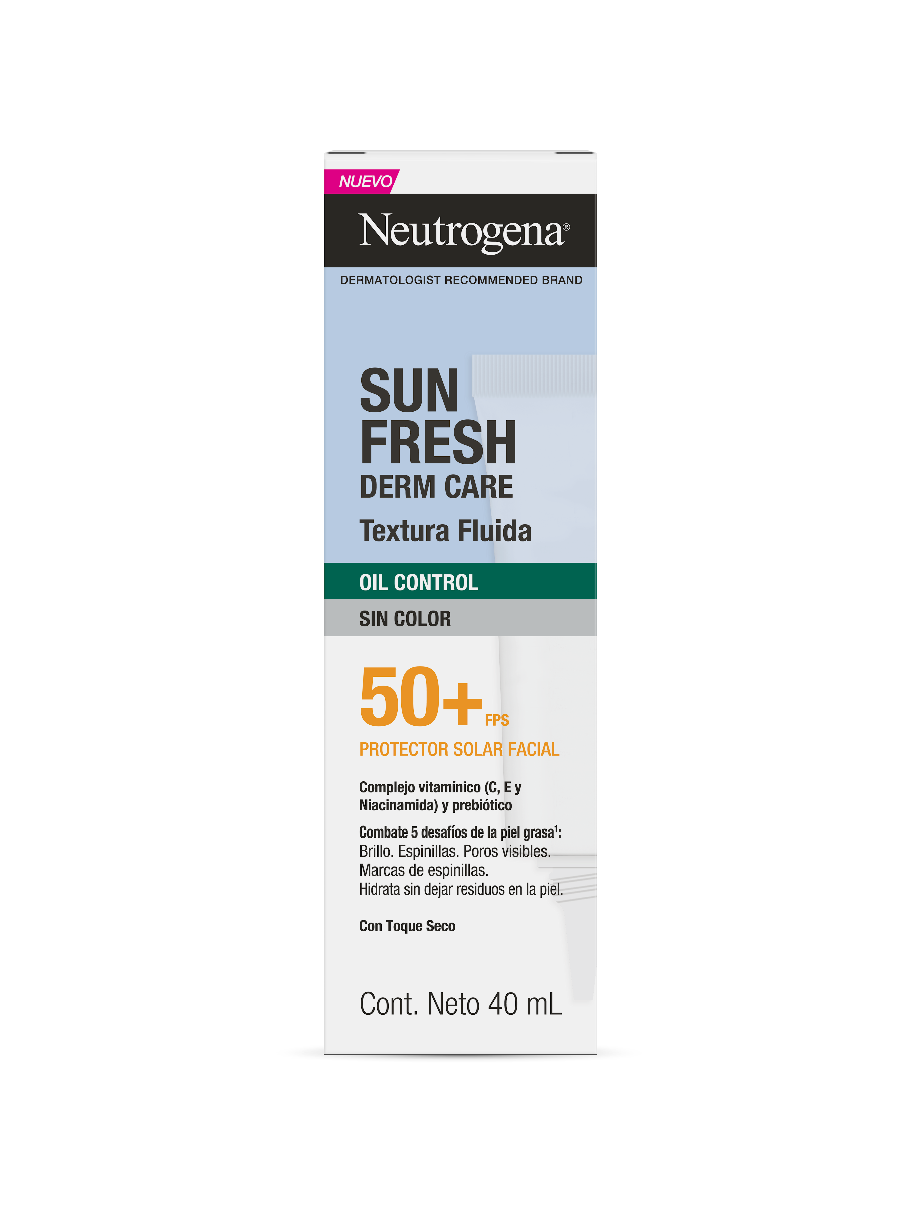Protector Solar Facial Neutrogena® Sun Fresh Oil Control Fluido Sin Color FPS 50+
