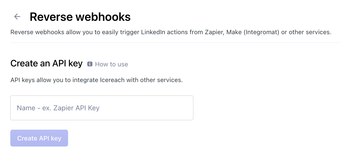 create api key create api key