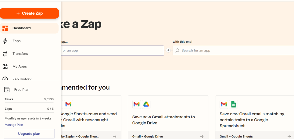 create zap create zap