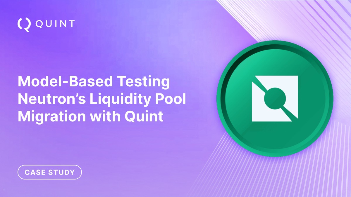 Model-Based Testing Neutron's Liquidity Pool Migration with Quint