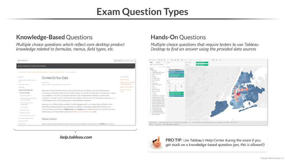 Tableau Exam Question Types
