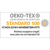 Standard 100 by Oeko-Tex bevizsgálás és tanúsítvány. A világ egyik legkiemelkedőbb tanúsítványa.