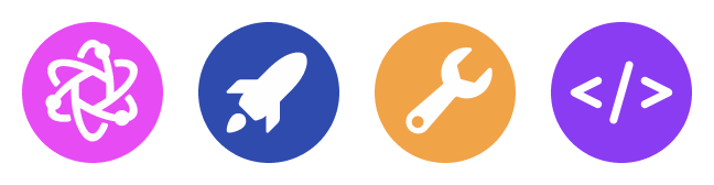 Large science icons for S T E M