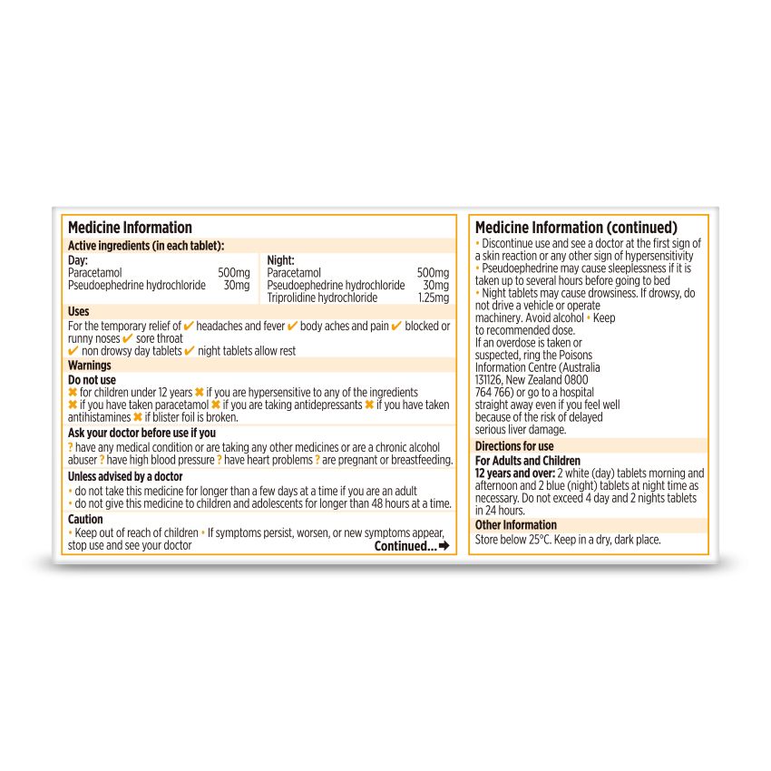 Codral Original Day & Night Tablets 24 Pack PSE - Image 2 - Codral - en-NZ