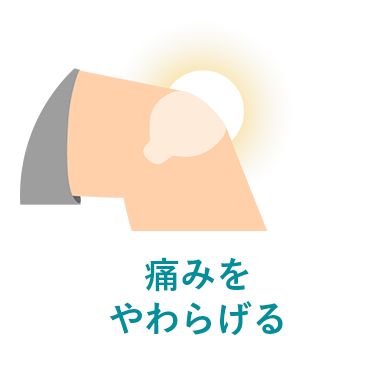 乾燥による神経への刺激をおさえるので、キズの痛みがやわらぎます。