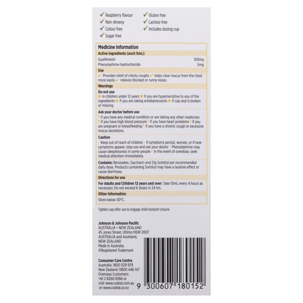 Codral® Mucus Cough +Cold Liquid - Image 2 - Codral - en-NZ