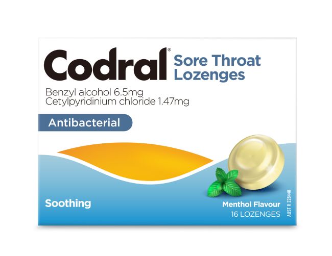 CODRAL® Sore Throat Lozenges Menthol