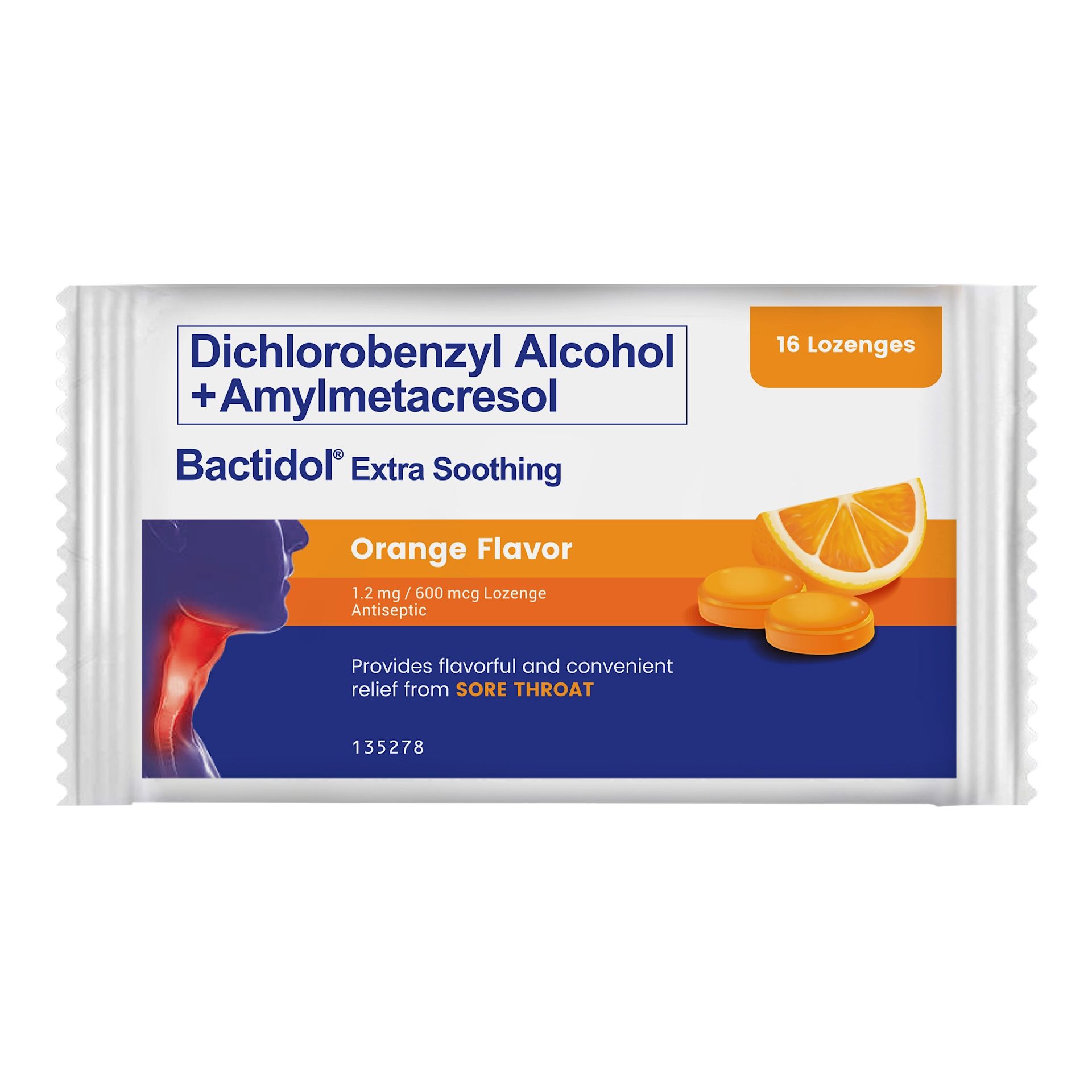 Dichlorobenzyl Alcohol + Amylmetacresol (Bactidol Extra Soothing) Lozenges