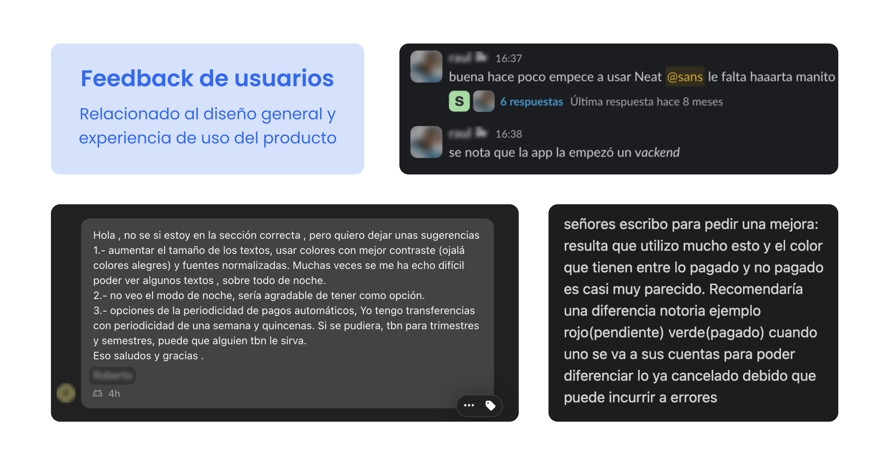 Feedback usuarios