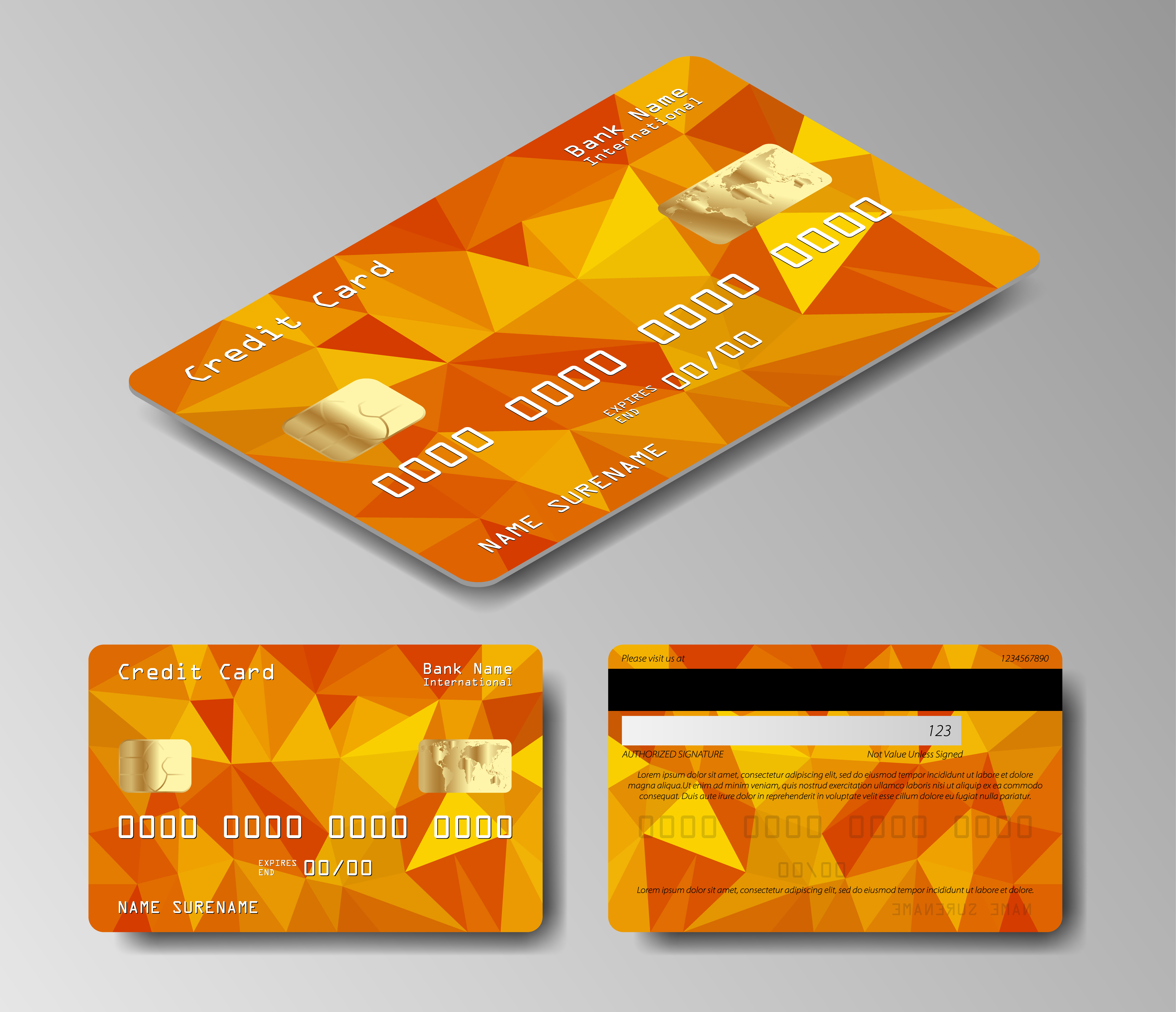 Partes de una tarjeta de crédito