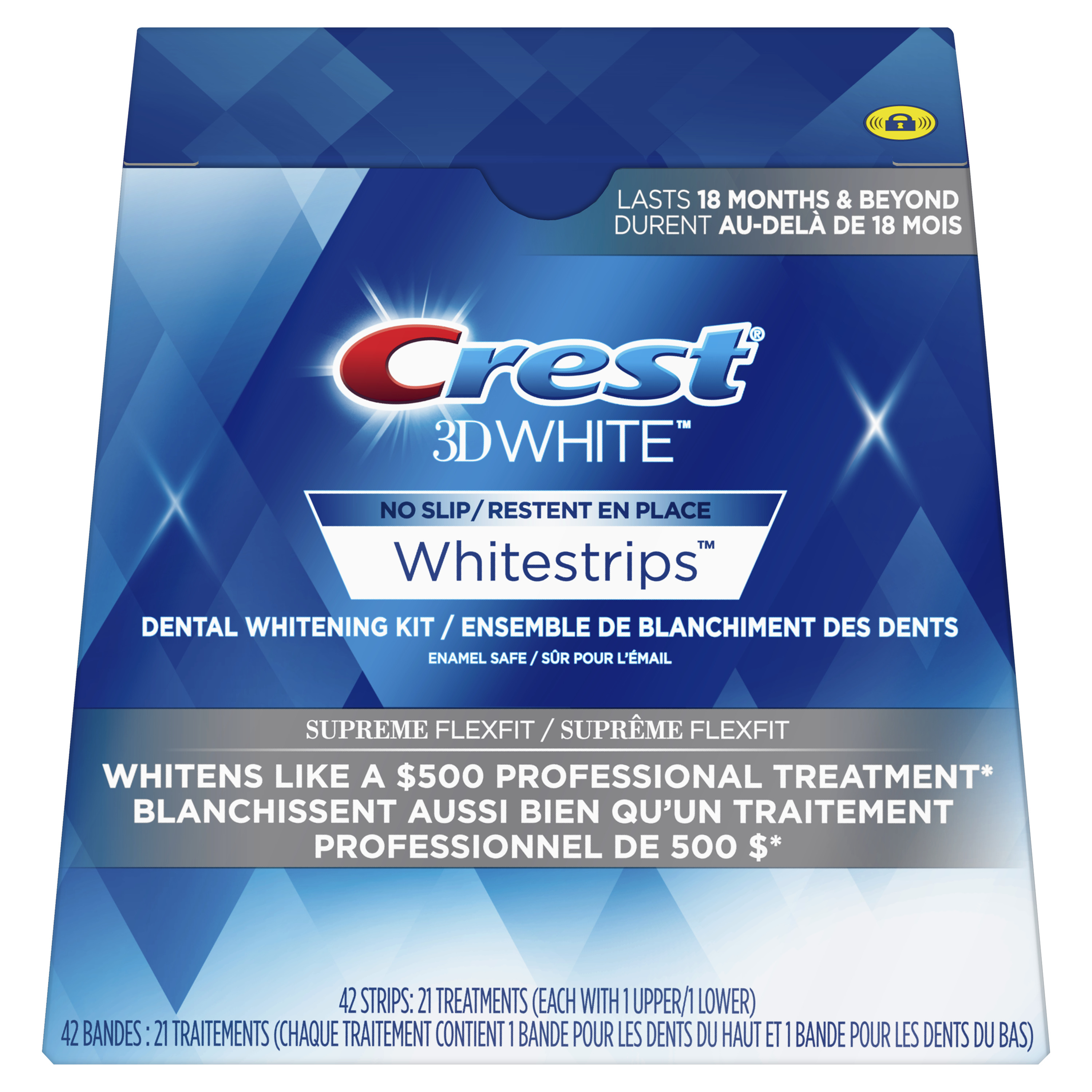 Crest 3D Whitestrips Supreme Bright at-home Teeth Whitening Kit, 21  Treatments
