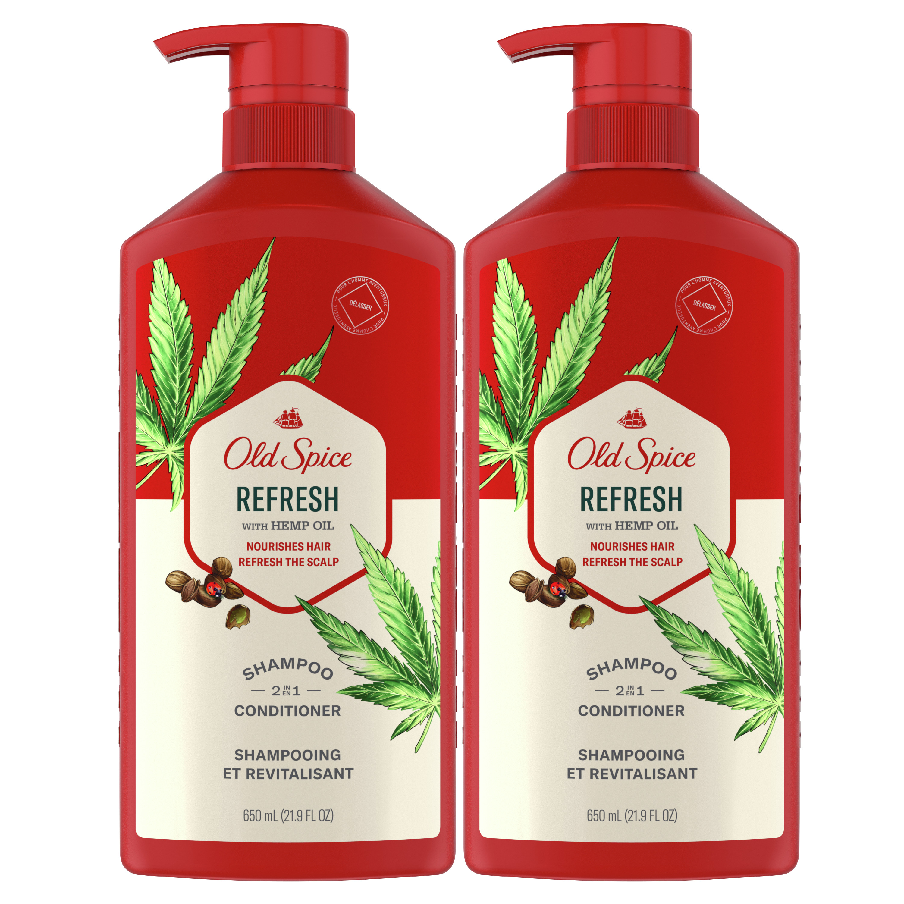 Old Spice Refresh 2in1 Shampoo and Conditioner for Men, 22 fl oz