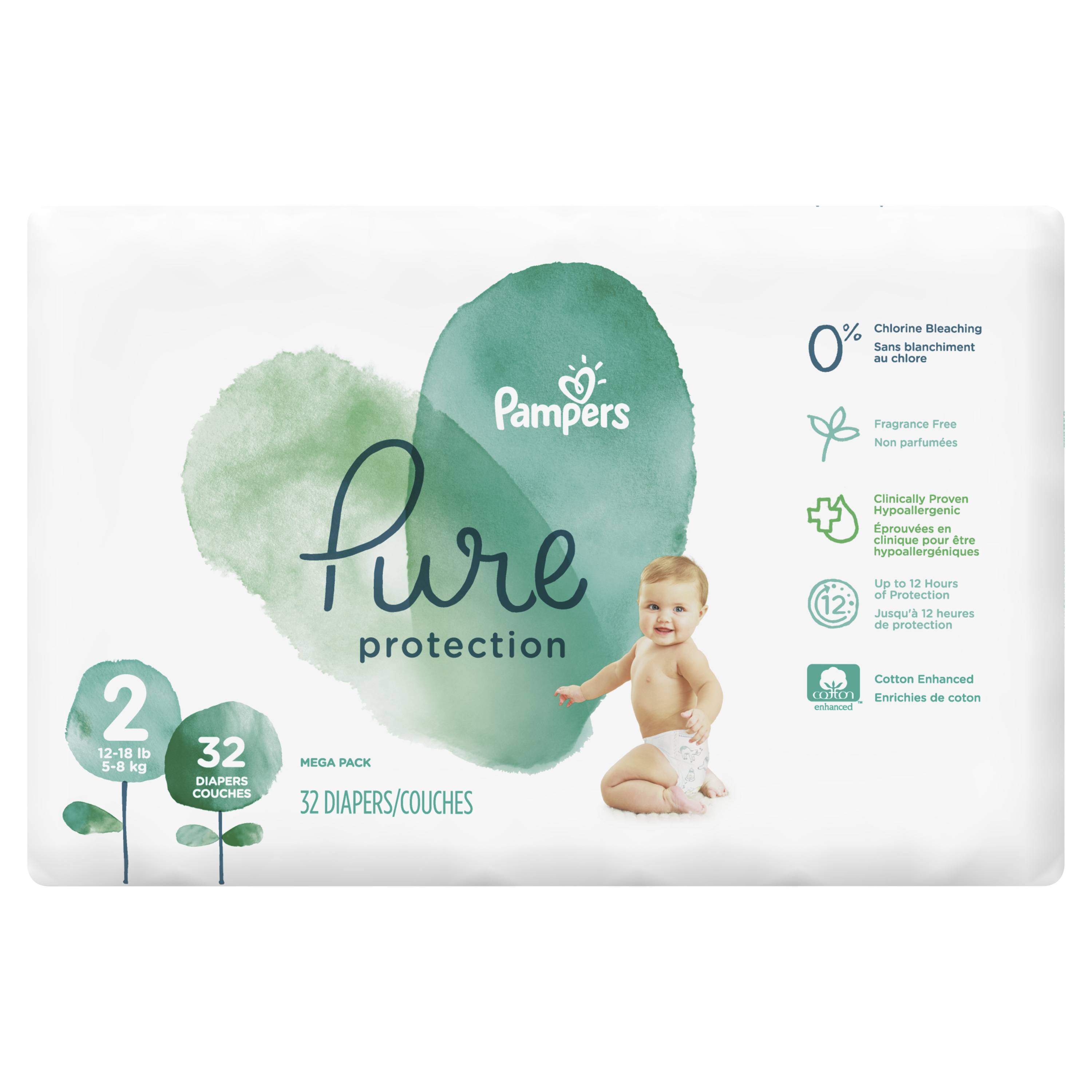 Pampers Pure Protection Diapers Size 2 32 Count - SmartLabel™