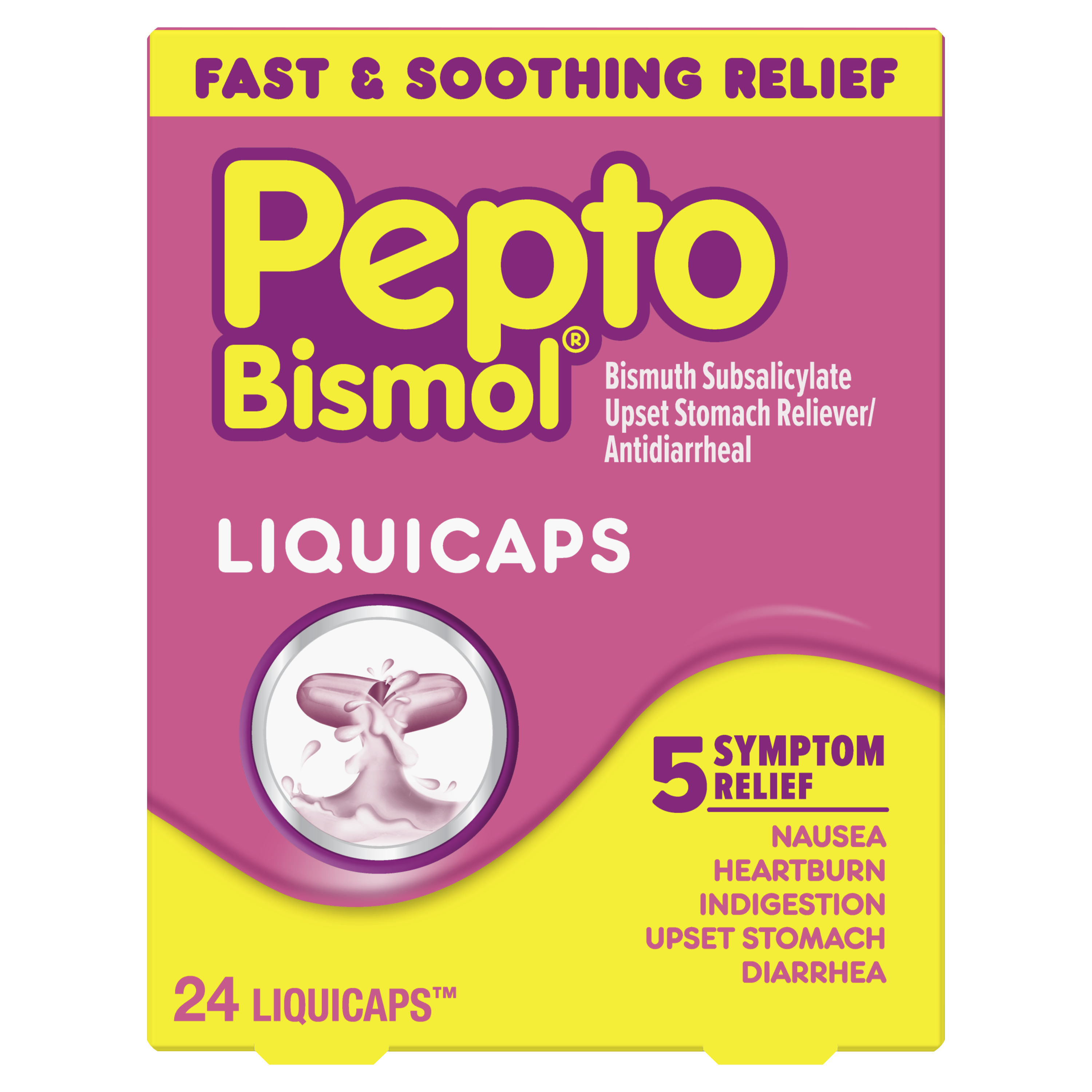 Pepto Bismol Liquicaps, Upset Stomach Relief, Bismuth 