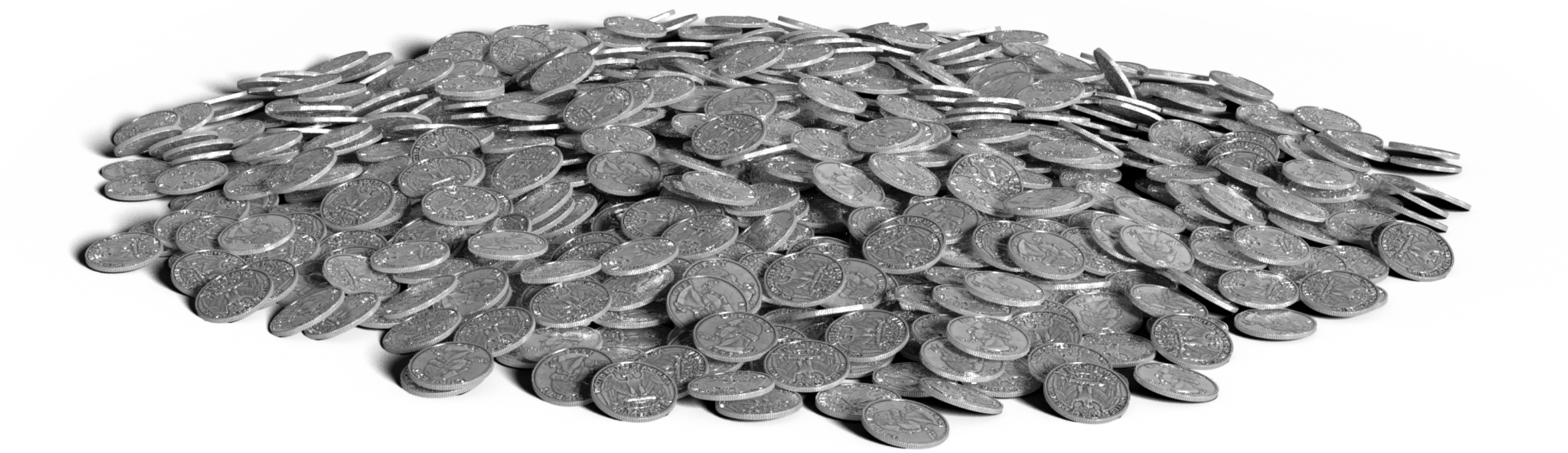 Large pile of quarters.