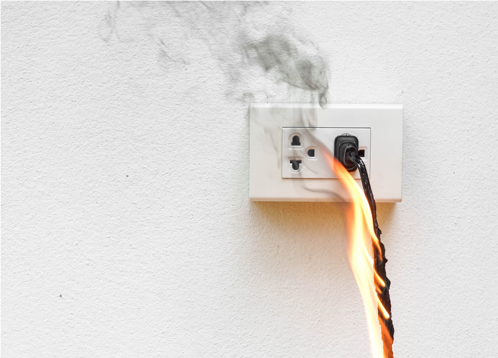 An outlet is on fire. Your homeowners quote includes coverage to protect your home in events like this.