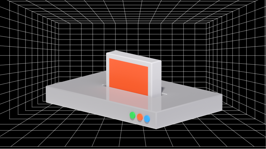Light gray gaming console
