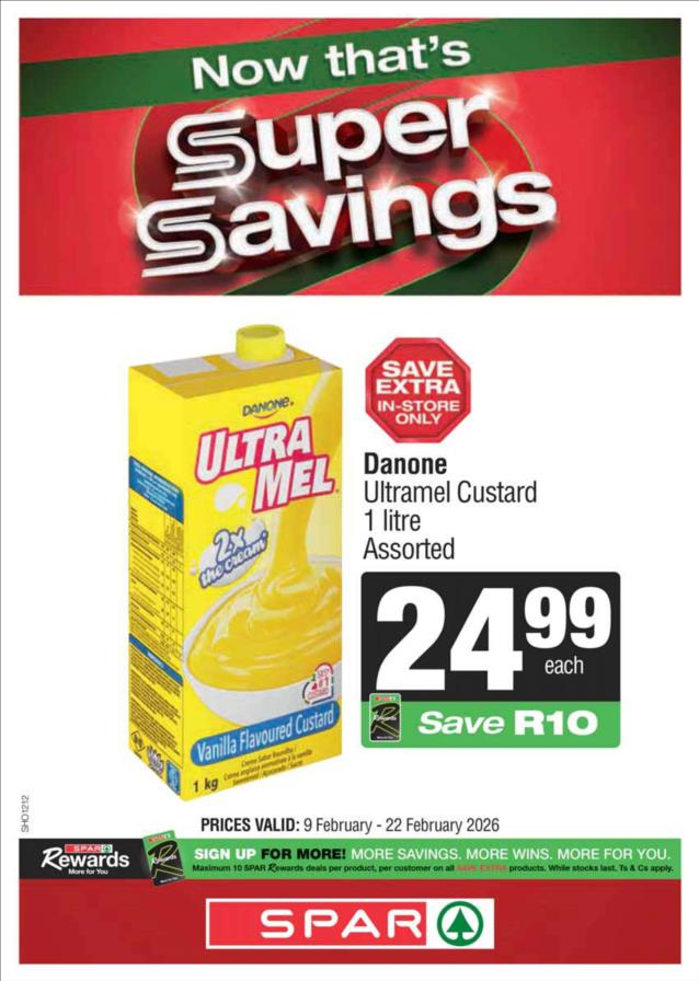 My Spar catalogue - SPAR Super Savings | 9–22 February 2026 - Valid until 22 February 2026 - Available in South-Africa