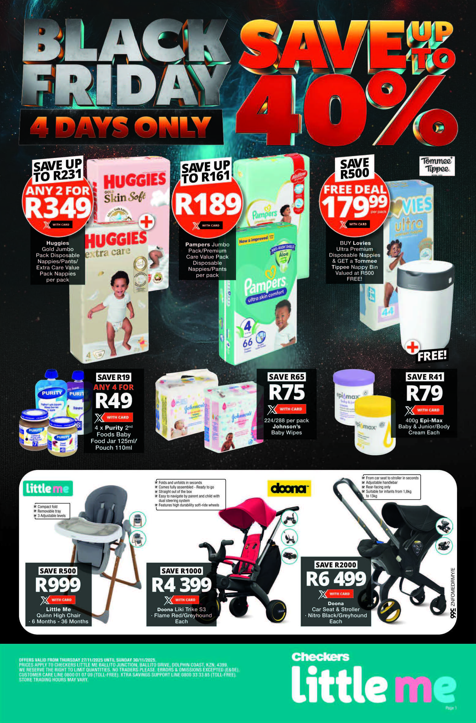 Checker Little Me catalogue - KZN Checkers Baby Black Friday Weekend - Valid until 30 November 2025 - Available in Kwazulu-Natal