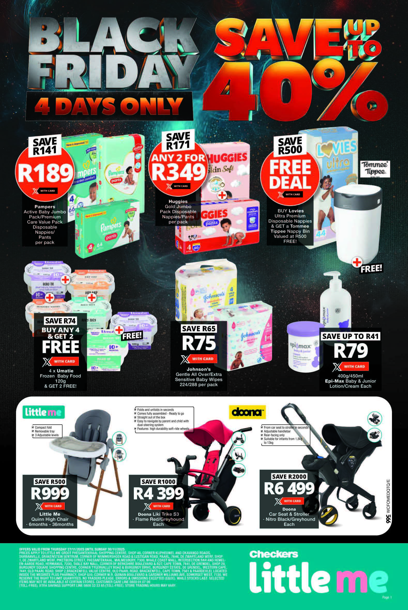 Checker Little Me catalogue - WC Checkers Baby Black Friday Weekend - Valid until 30 November 2025 - Available in Western Cape