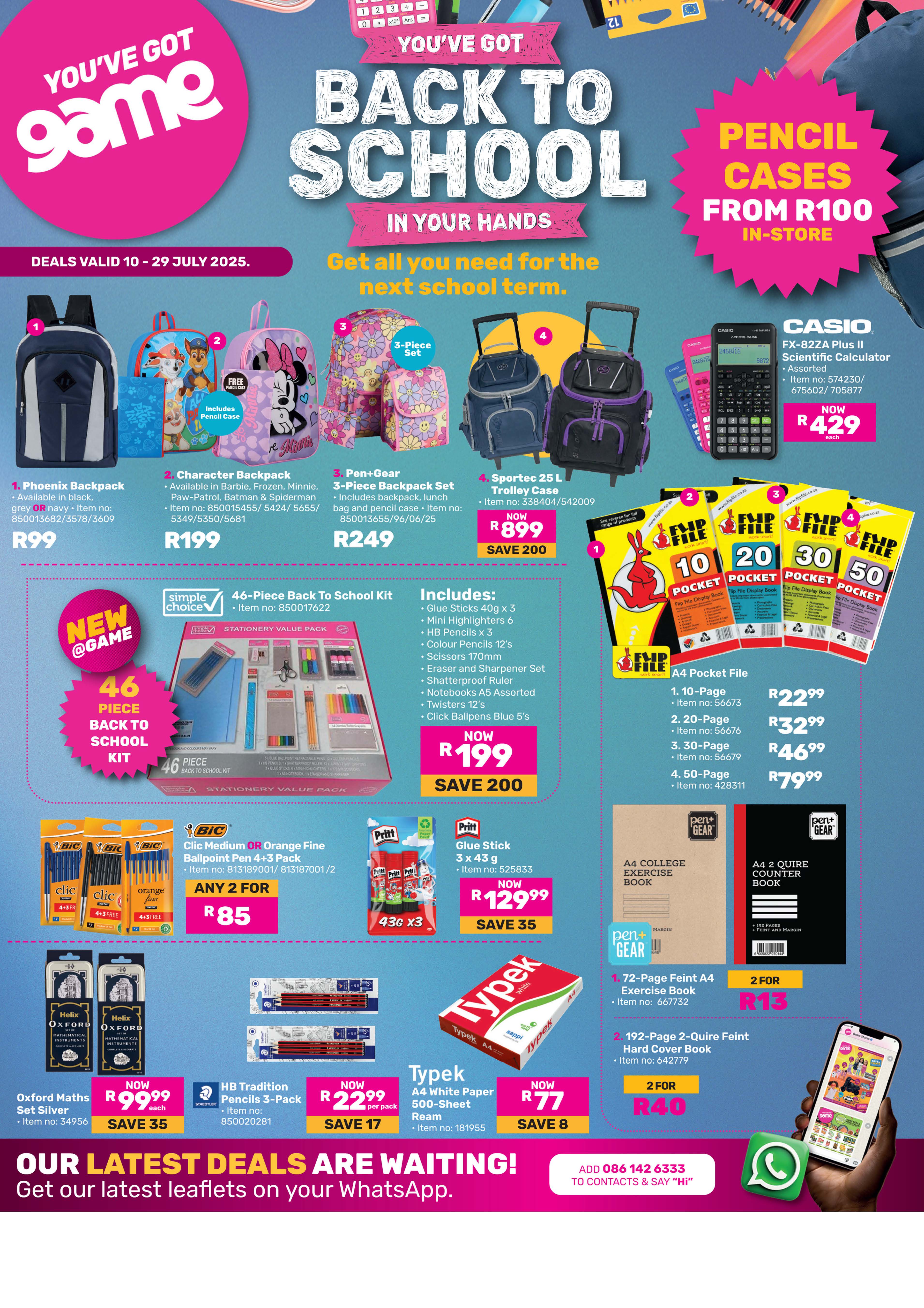 Game catalogue - Game National Back to School Deals (Valid 10 – 29 July 2025) - Valid until 29 July 2025 - Available in South-Africa
