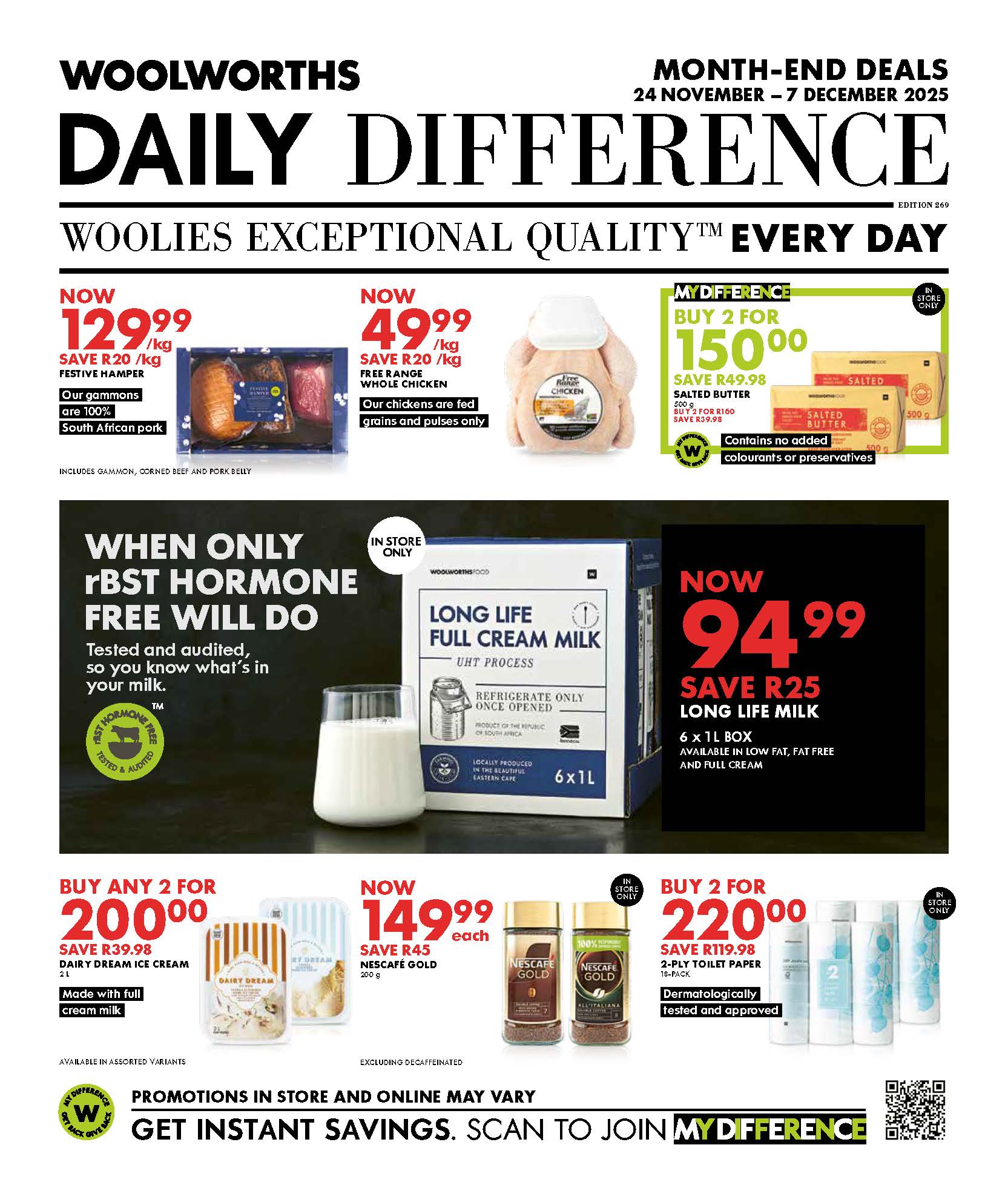 Woolworths catalogue - ๐ Inland Woolworths Daily Difference Month-End Deals | 24 Nov โ 7 Dec 2025 - Valid until 7 December 2025 - Available in Gauteng