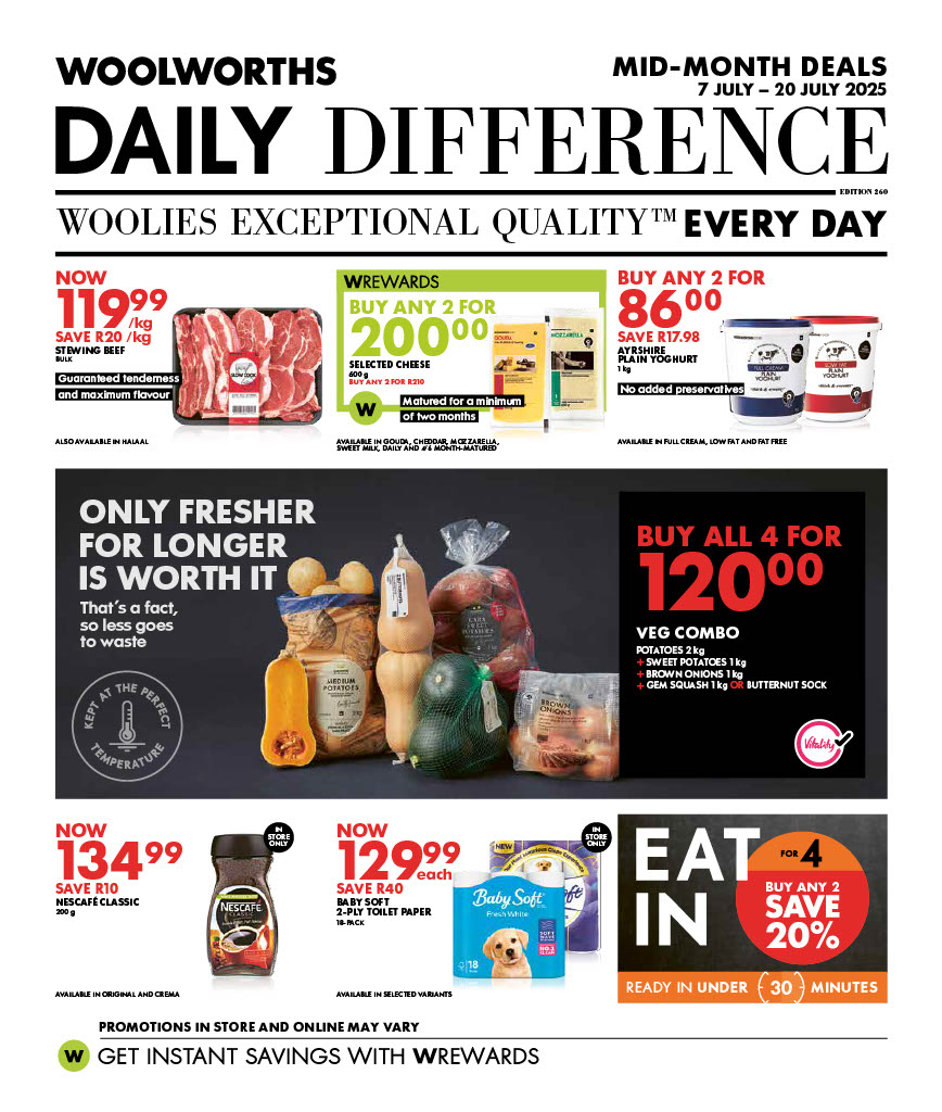 Woolworths catalogue - Woolworths KwaZulu-Natal Mid‑Month Daily Difference (Valid 7 July – 20 July 2025) - Valid until 20 July 2025 - Available in Kwazulu-Natal