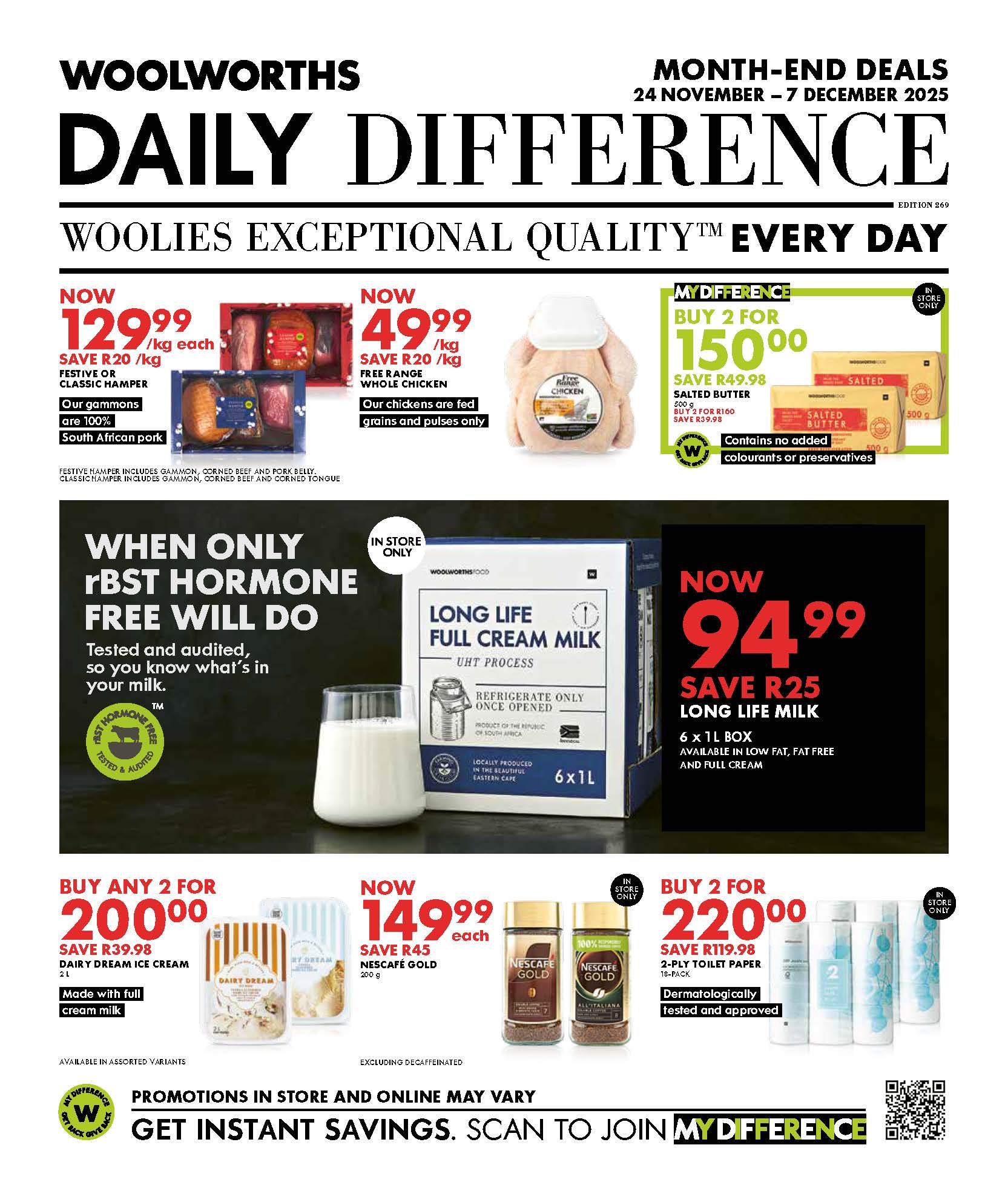 Woolworths catalogue - ๐ WC Woolworths Daily Difference Month-End Deals | 24 Nov โ 7 Dec 2025 - Valid until 7 December 2025 - Available in Western Cape