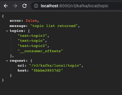 “List Cluster Topics” Burrow API Endpoint Response