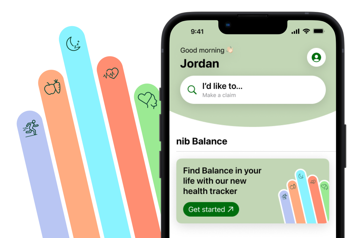 Screenshot of nib Balance on the nib app