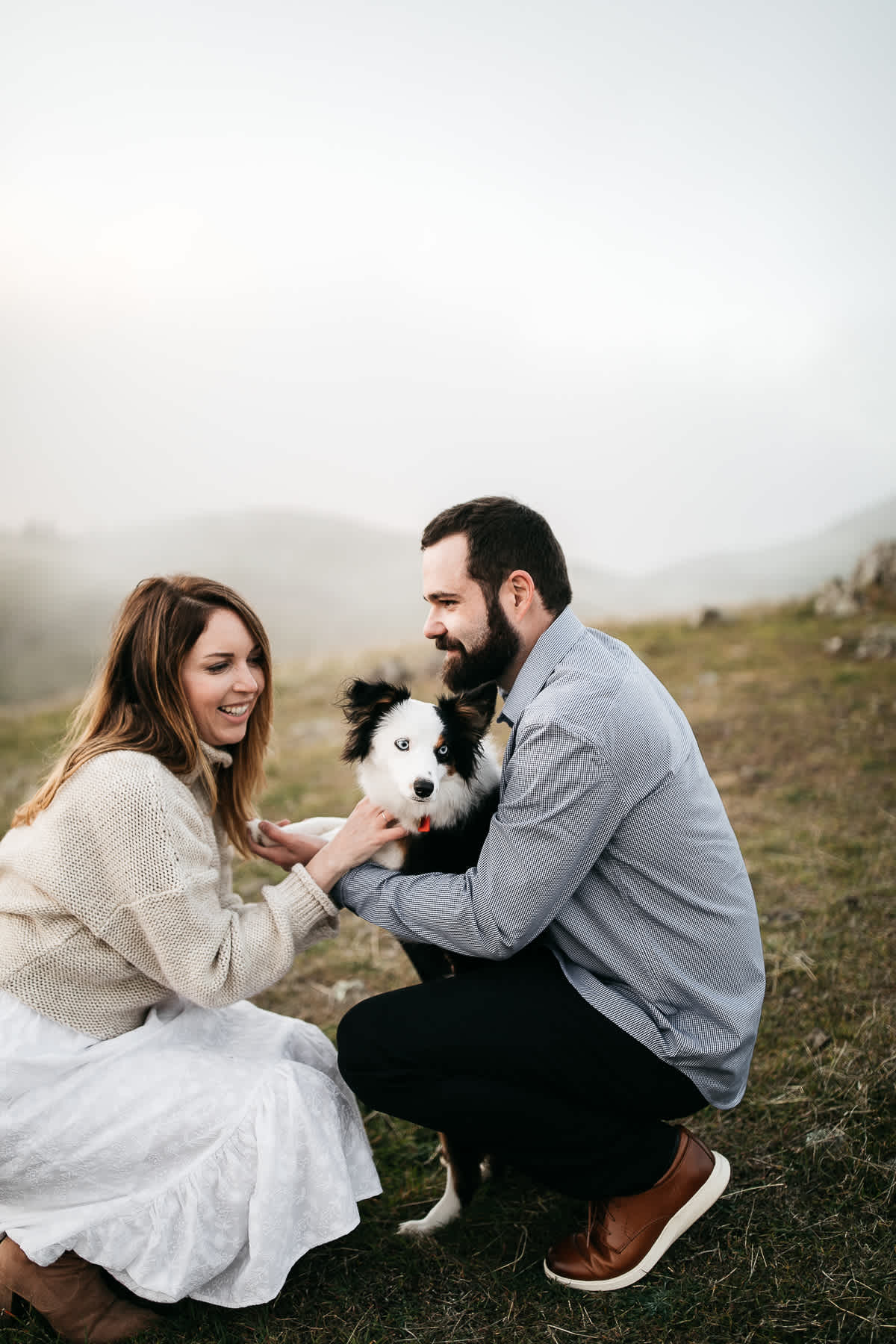 mt-tam-foggy-winter-engagement-session-australian-shepherd-puppy-34