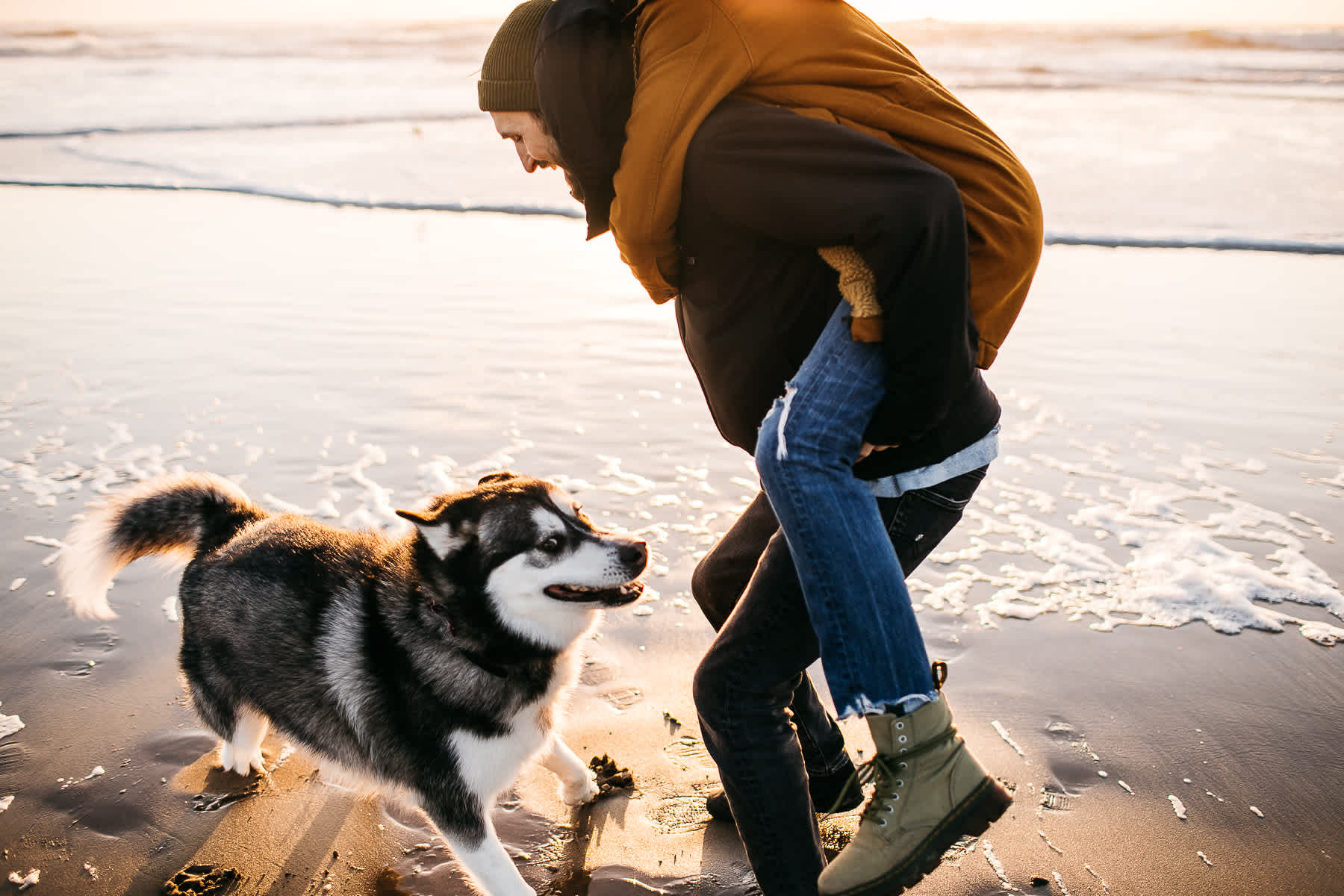 ocean-beach-sf-malamute-couple-session-golden-light-11