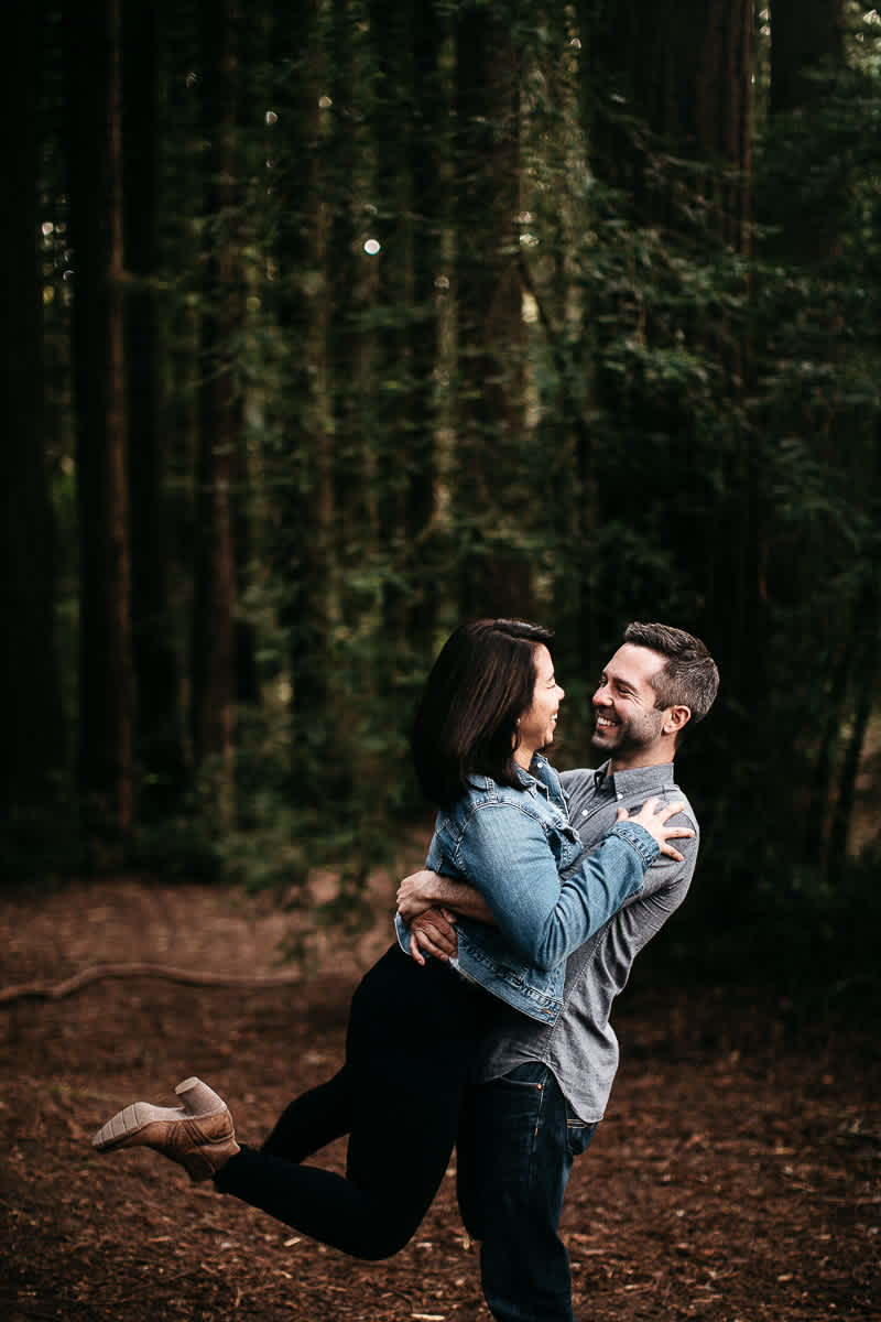 oakland-gloomy-redwood-engagement-session-with-puppy-6