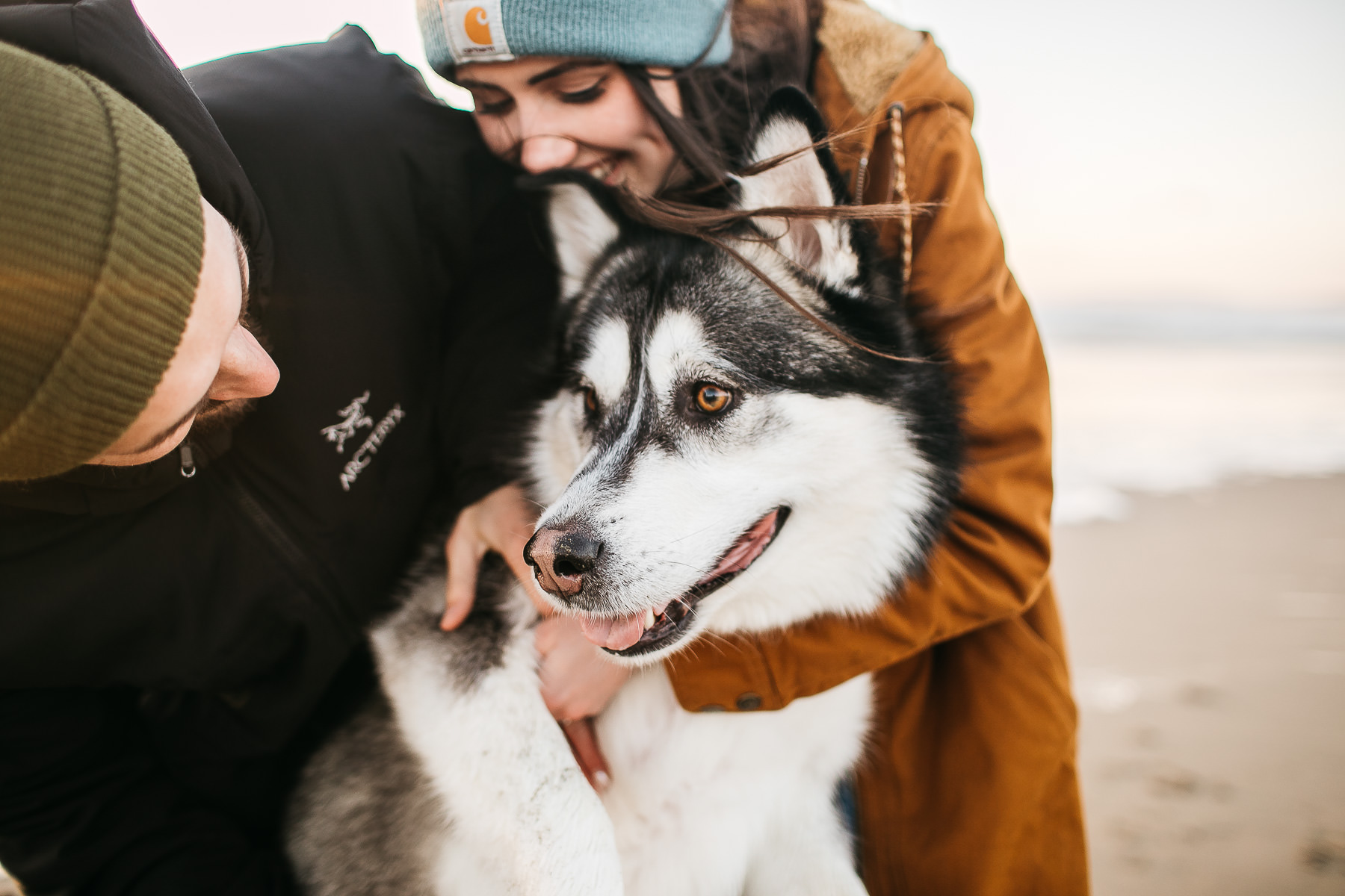 ocean-beach-sf-malamute-couple-session-golden-light-22