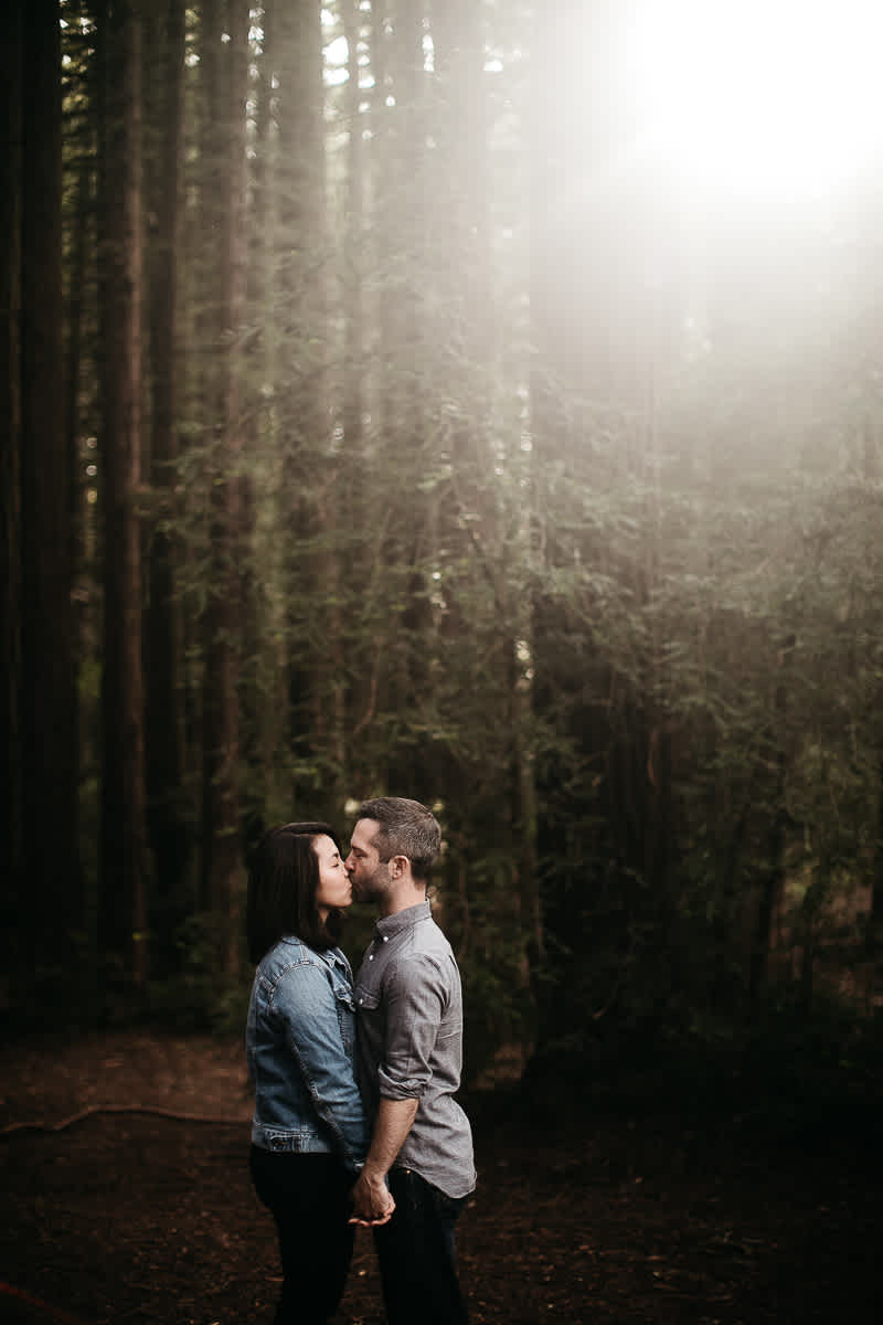 oakland-gloomy-redwood-engagement-session-with-puppy-5