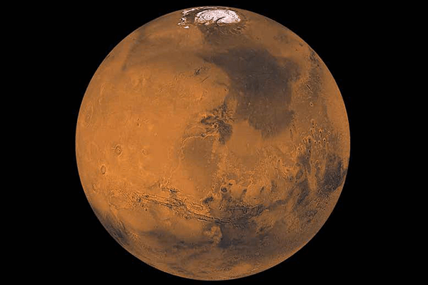 Planet Mars from space.