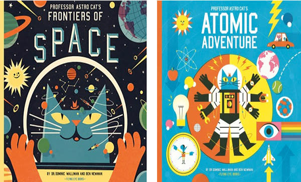 Dominic Walliman book covers: Frontiers of space and Atomic Adventure