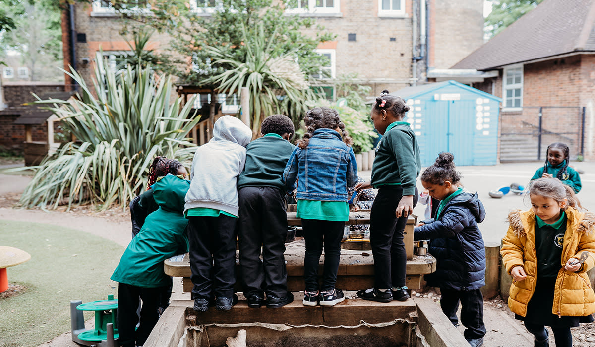 Children learning outside