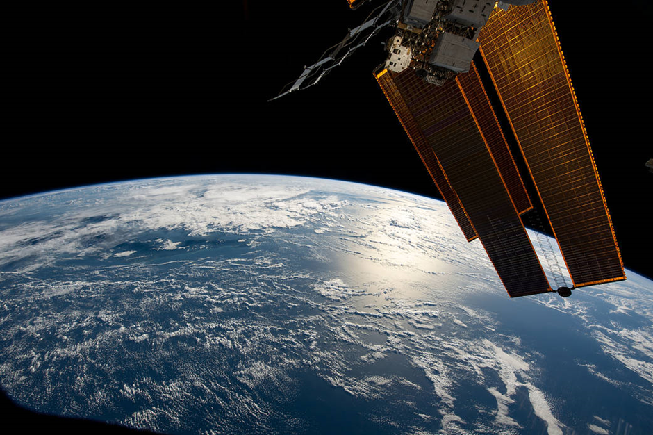 The International Space Station and Earth.