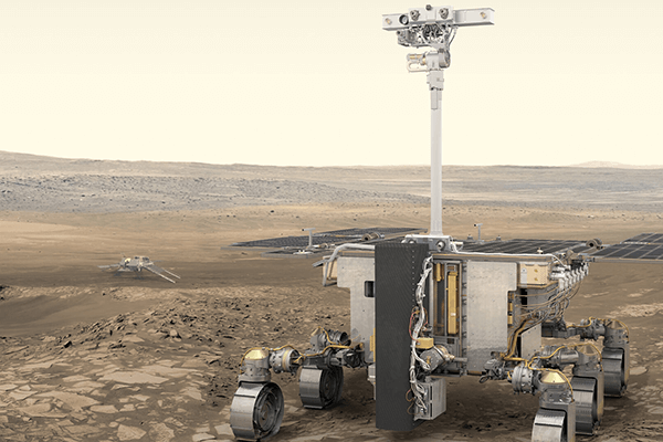 Exomars rover on the surface of Mars