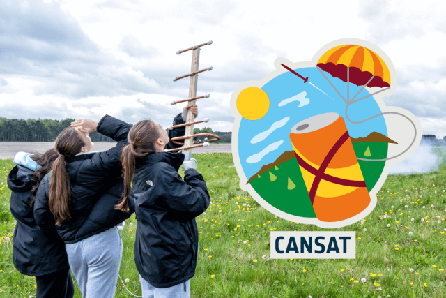 CanSat Competition Image With Three School Children Taking Reading From ...