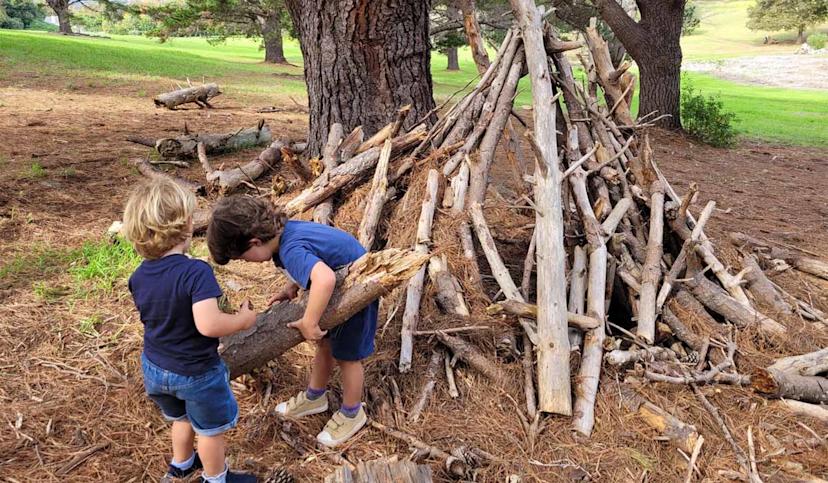 Children exploring and playing outdoors