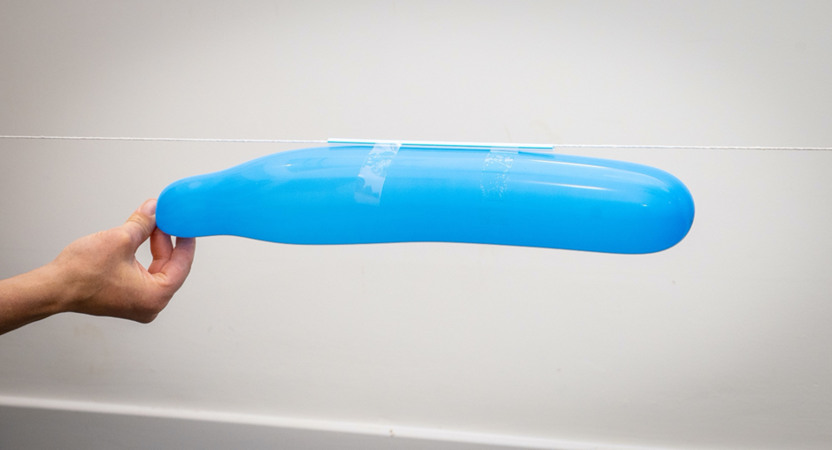 A balloon rocket.