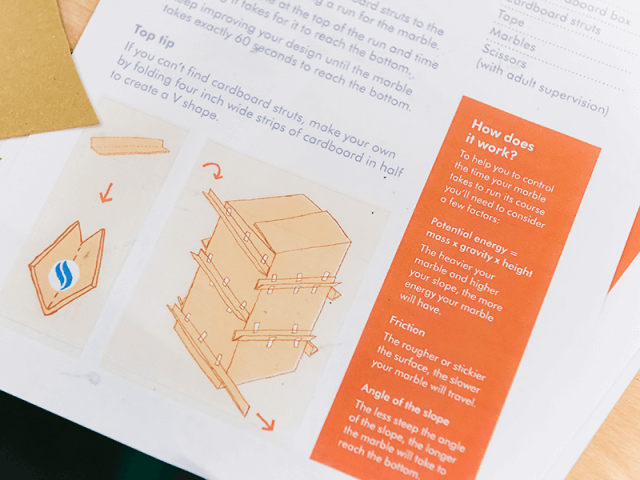 Marble run activity sheet