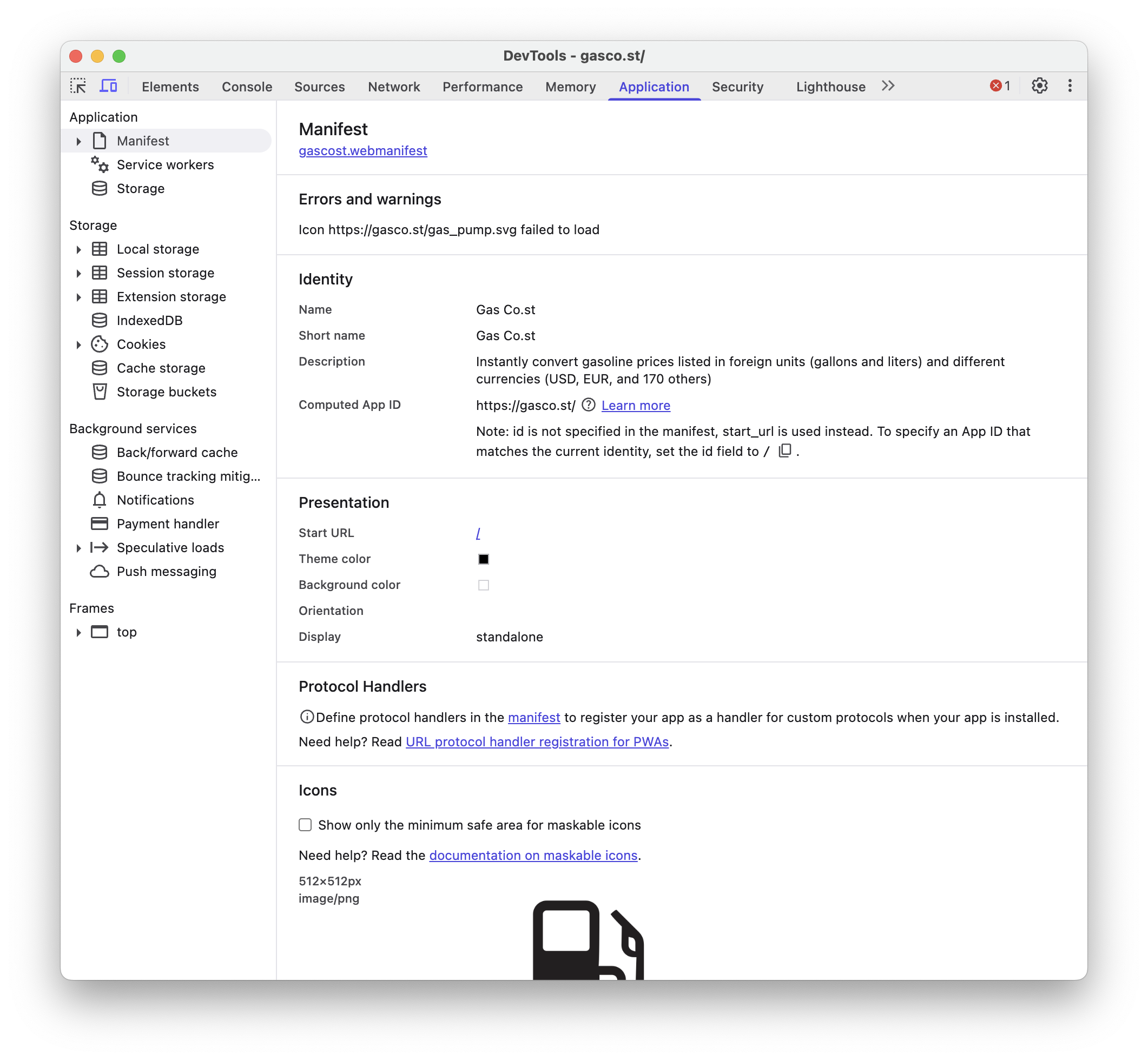 Web Manifest DevTools