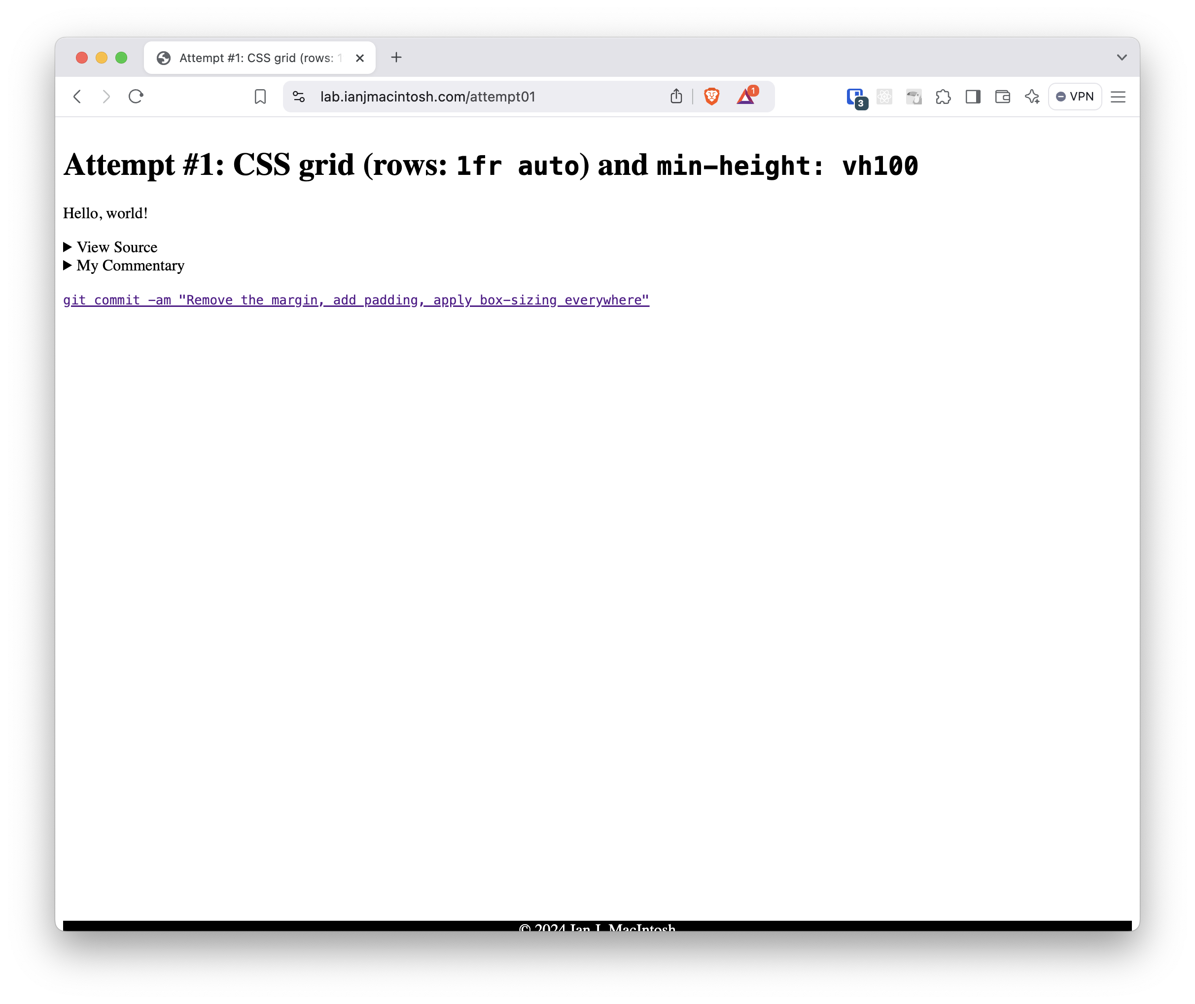 Struggling with a hidden footer